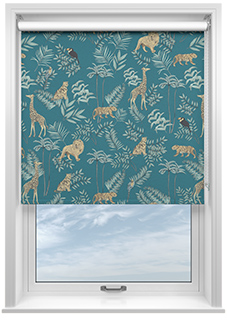 Jungle, Tropics Blue - Roller Blind